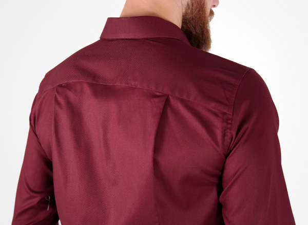 Camisa Super Slim Maquinetada Bordô - Harvello